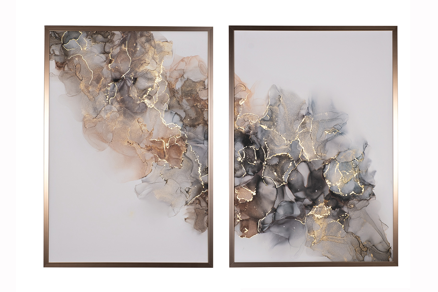 Постеры Мраморный дипти- в багете латунь Garda Decor 89VOR-MARBLE7/2