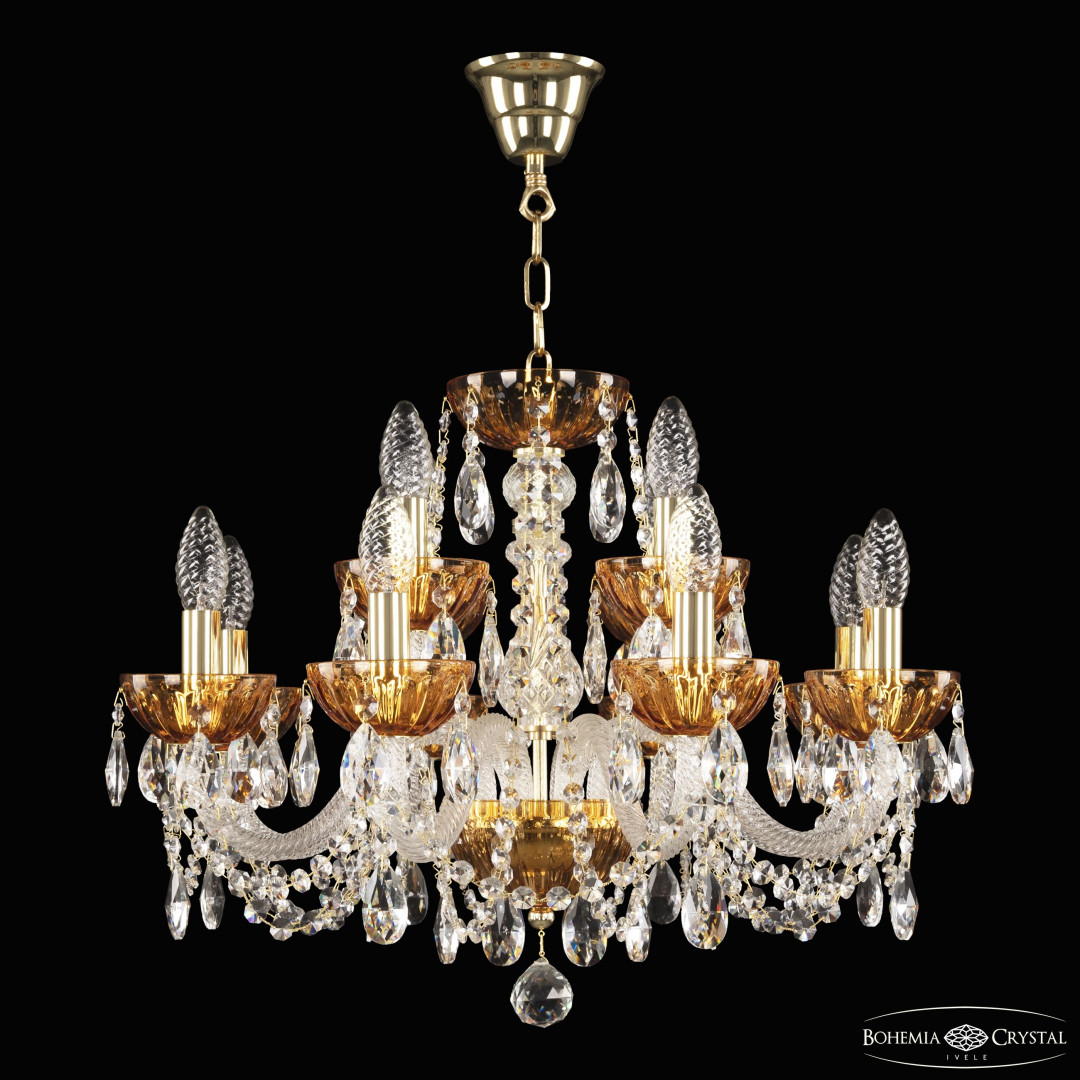 Люстра 5402/8+4/195 G Amber/M-1H Bohemia Ivele Crystal
