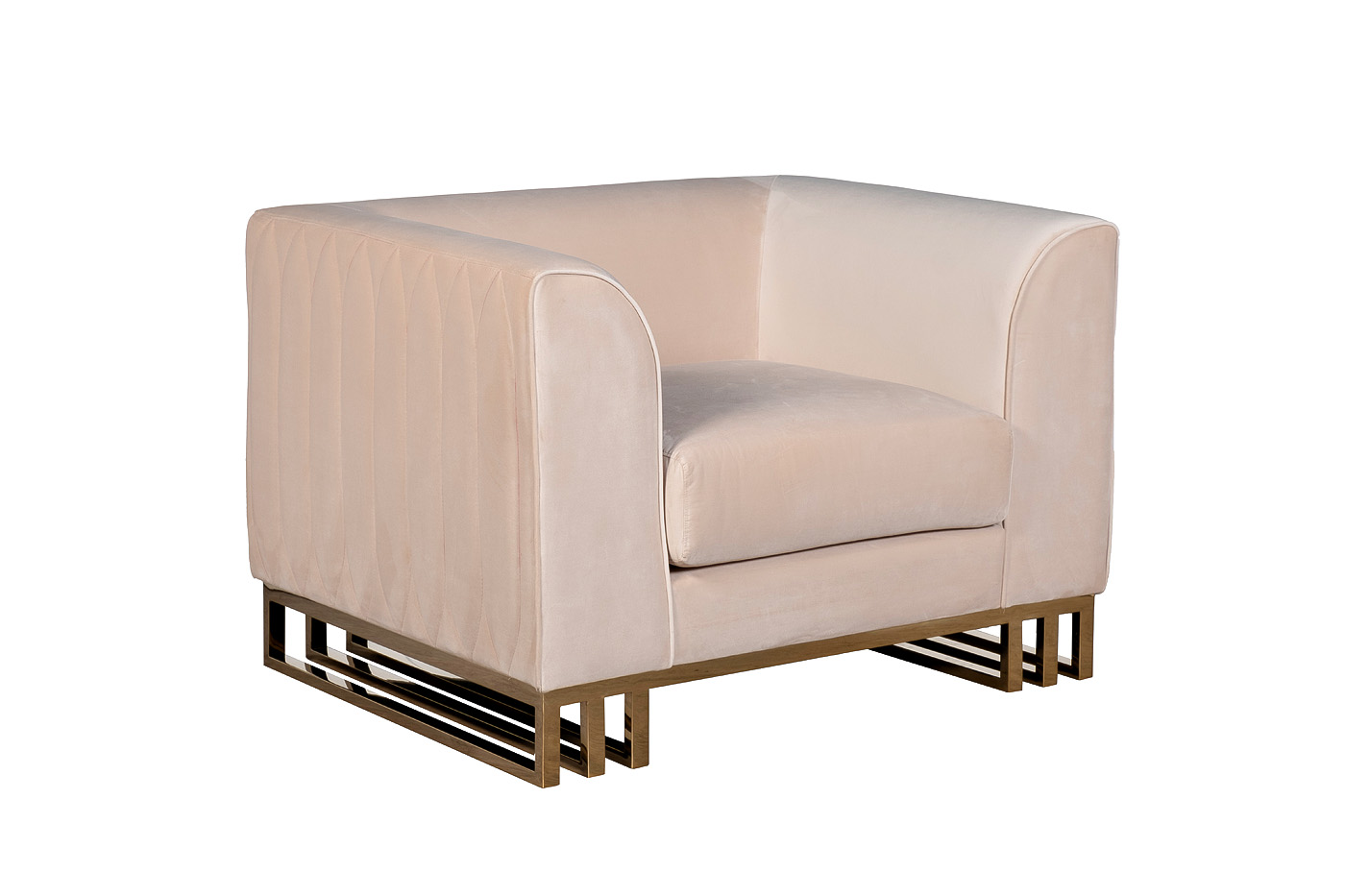 Кресло Lucerne велюровое бежевое Garda Decor 102AN-20491