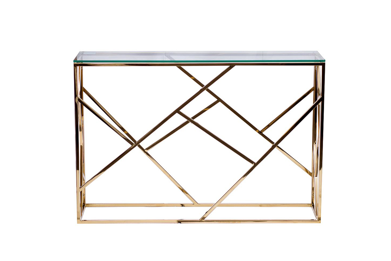 Консоль прозрачное стекло/золото Garda Decor GY-CST2051214GOLD