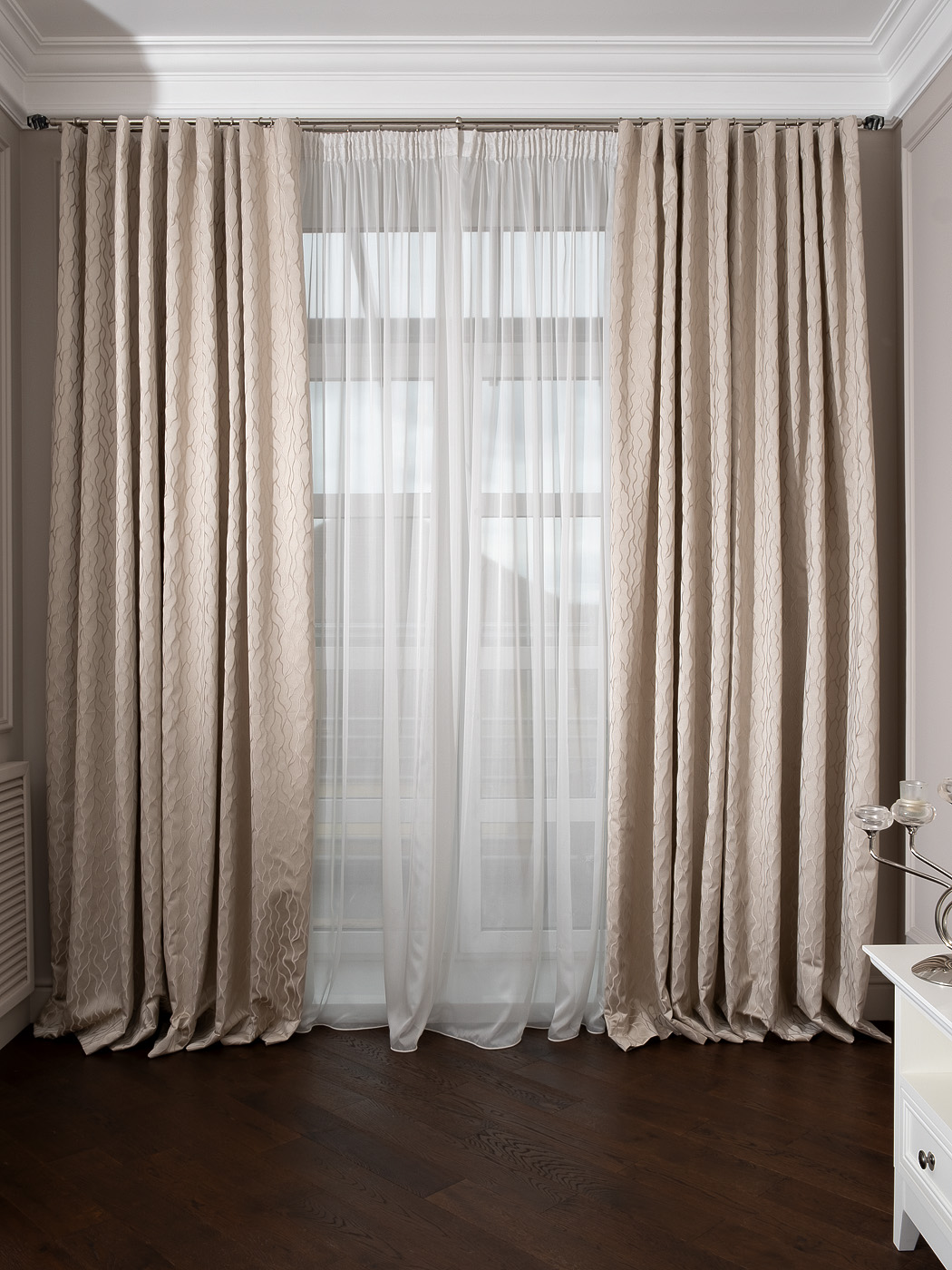 Портьера Mesh 275х260см бежевая Garda Decor 121GD-00004/1