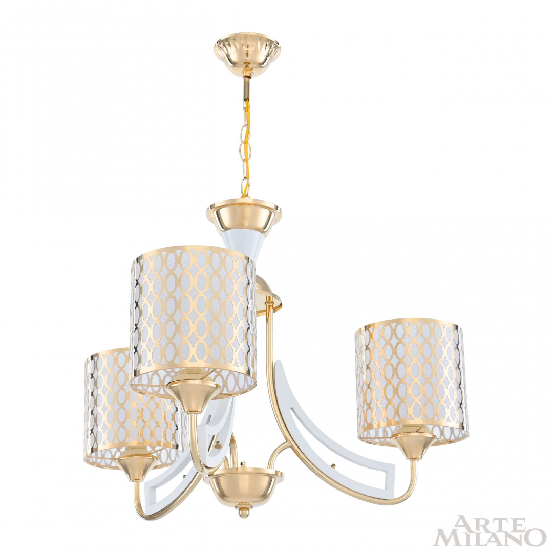 Люстра подвесная с плафонами 303387/3 Wh/Gd Arte Milano