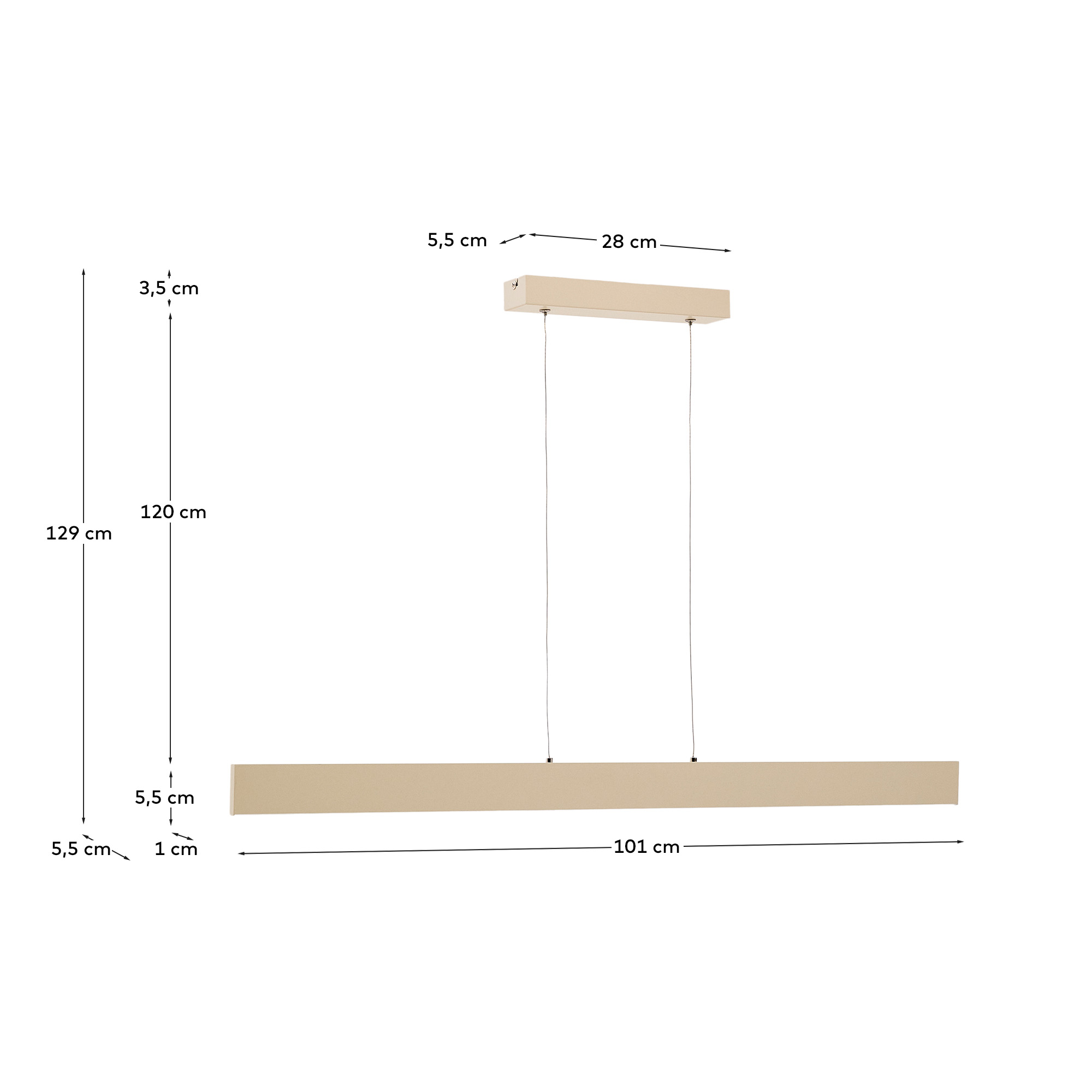 Подвесной светильник Boadella из алюминия с бежевой отделкой La Forma (ex Julia Grup)