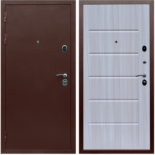 Дверь входная Graf Люкс ТП-70 Антик медь / МДФ 10 мм ФЛ-102 Сандал белый