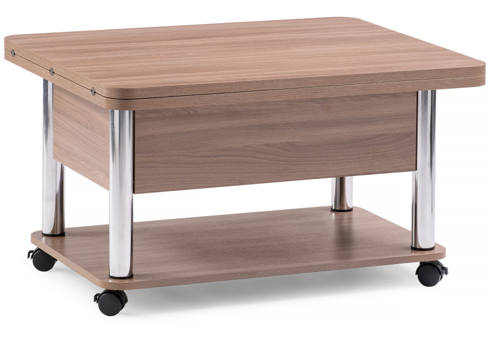 Стол-трансформер Woodville Виват темный шимо / хром 402951