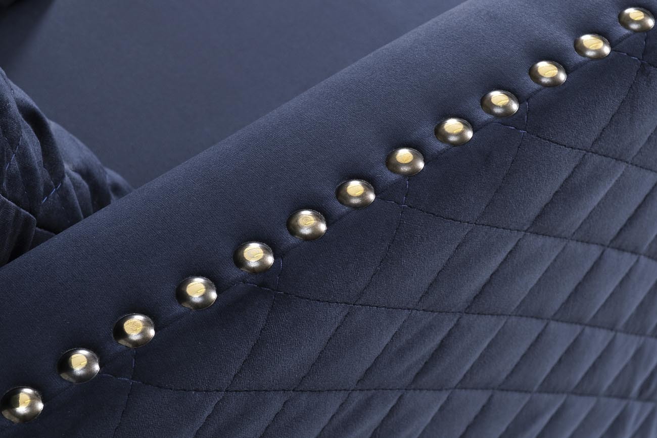 Диван Sorrento 220 трехместный велюровый темно-синий Garda Decor SORRENTO-220-2K-Т.СИНИЙ-Bel18