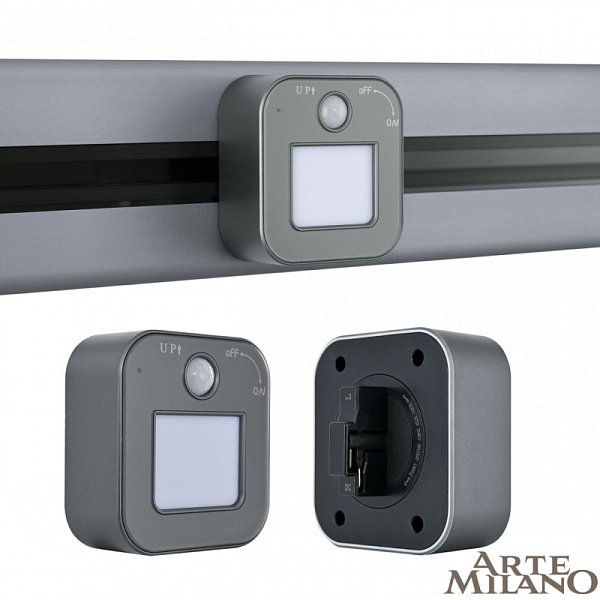 Трековая система розеток Arte Milano 380022TLS/LWS Grey