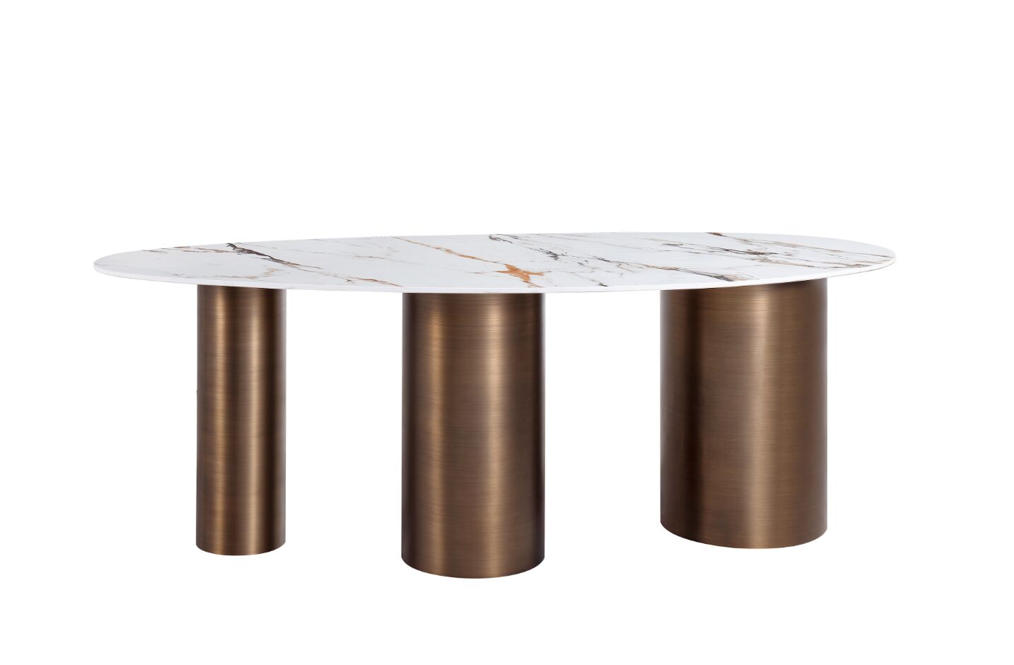 Стол обеденный овальный керамогранит белый Garda Decor 76AR-77200