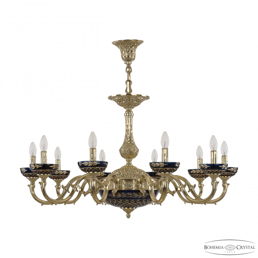 Люстра бронзовая 72101P/10/300 G P Amber-Blue/H-1J