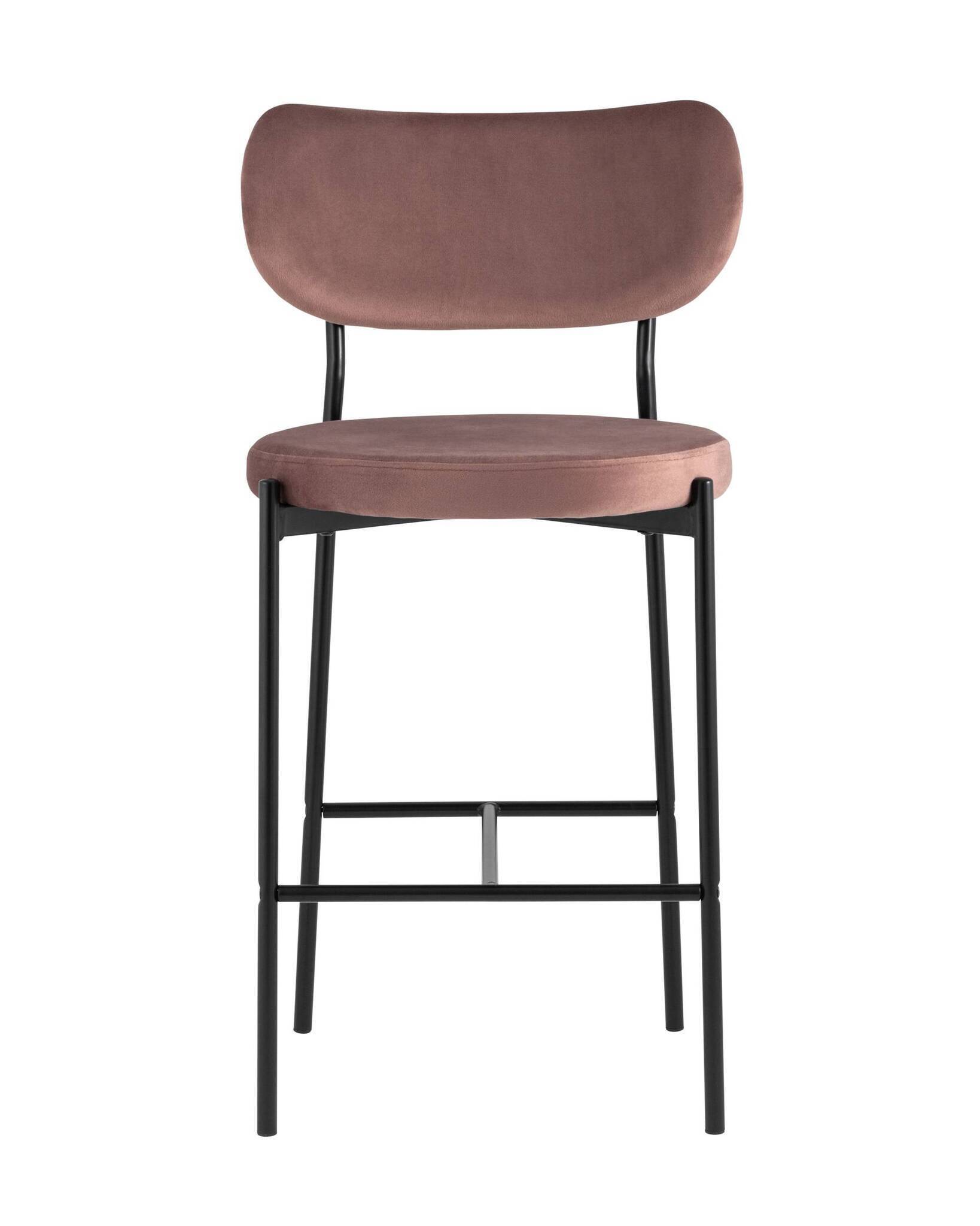 Стул полубарный Барбара велюр пыльно-розовый Stool Group