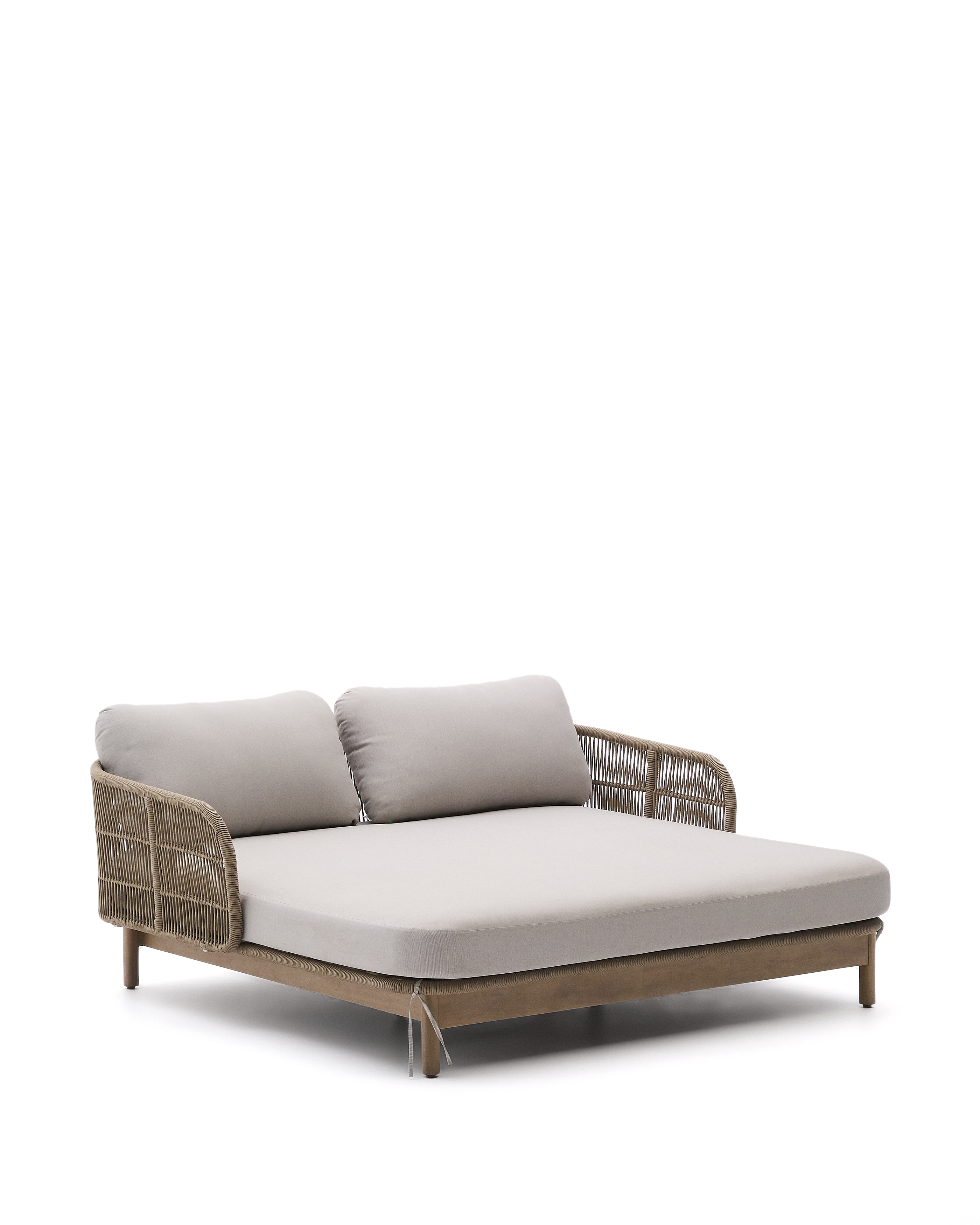 Двухместный шезлонг Catalina из бежевого шнура и массива акации La Forma 253631