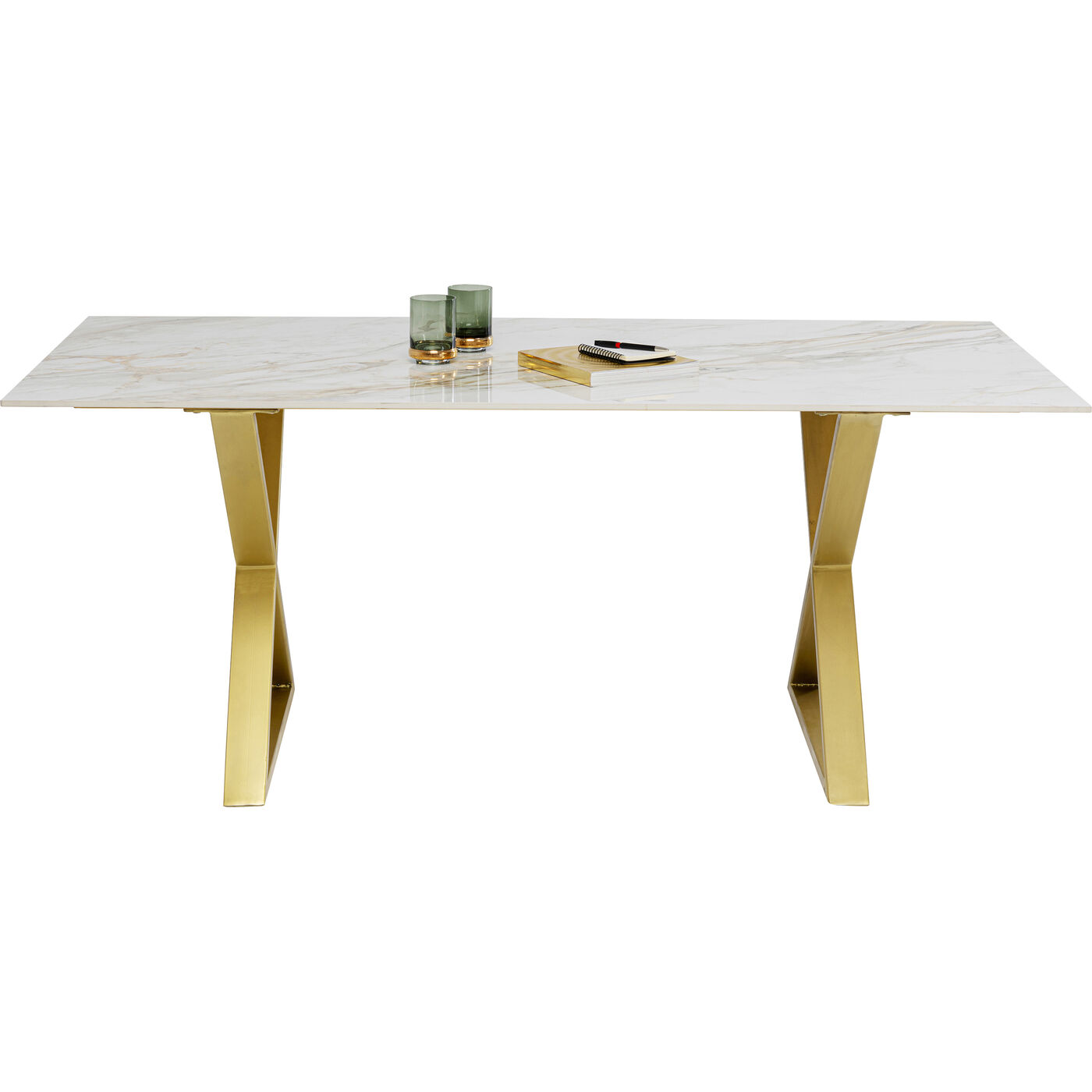 Стол обеденный Eternity Ceramic Cross Brass KARE 87334