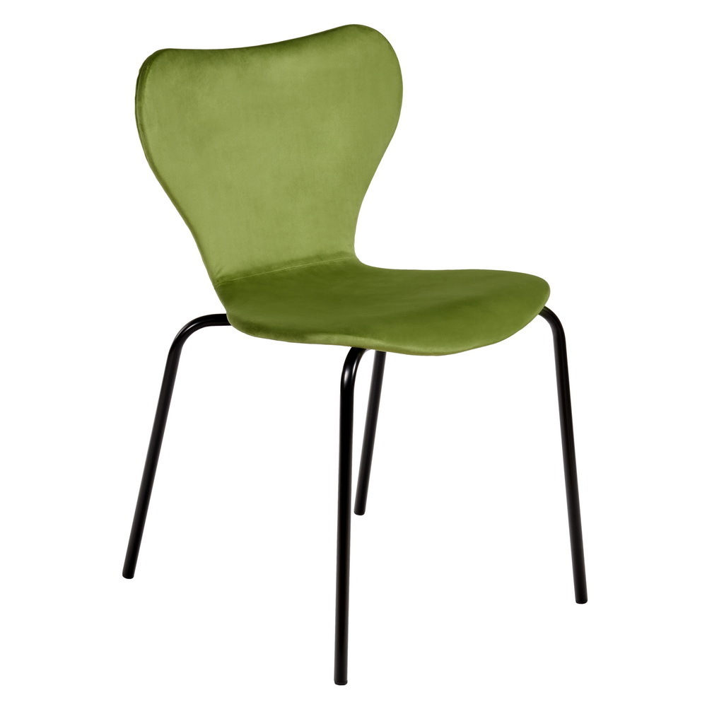Стул Seven светло-зеленый велюр с чёрными ножками Bradex Home RF 0254
