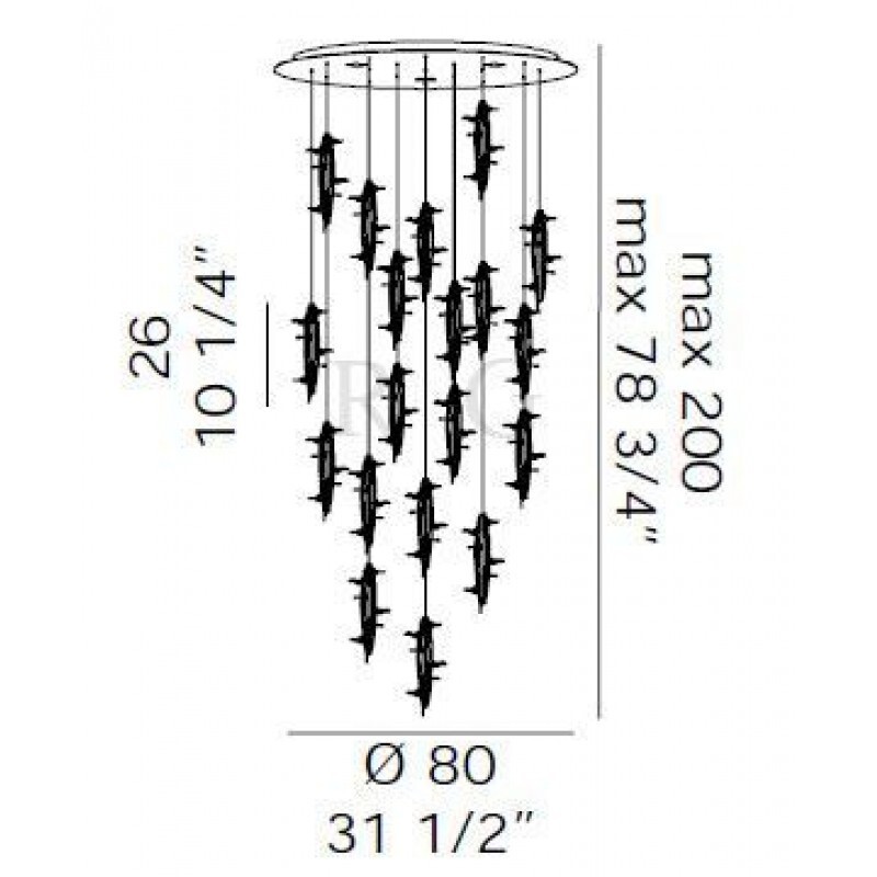 Подвесной светильник De Majo MICOS LIGHTDROPS 80