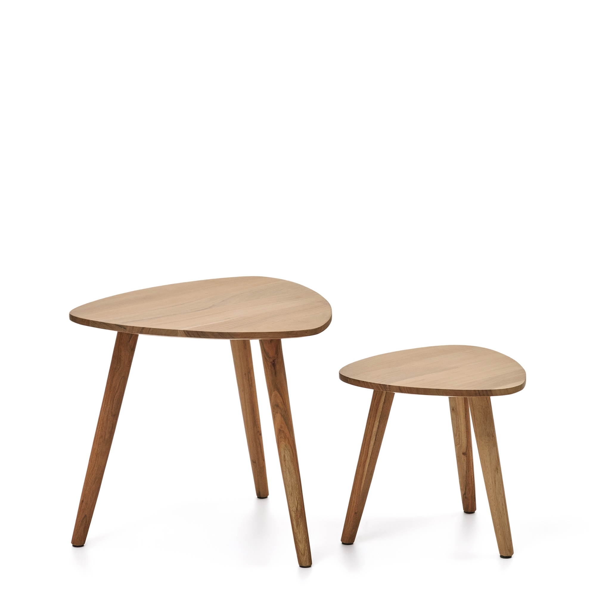 Комплект из 2-х столиков Duvani из массива акации с выбеленной отделкой La Forma (ex Julia Grup)