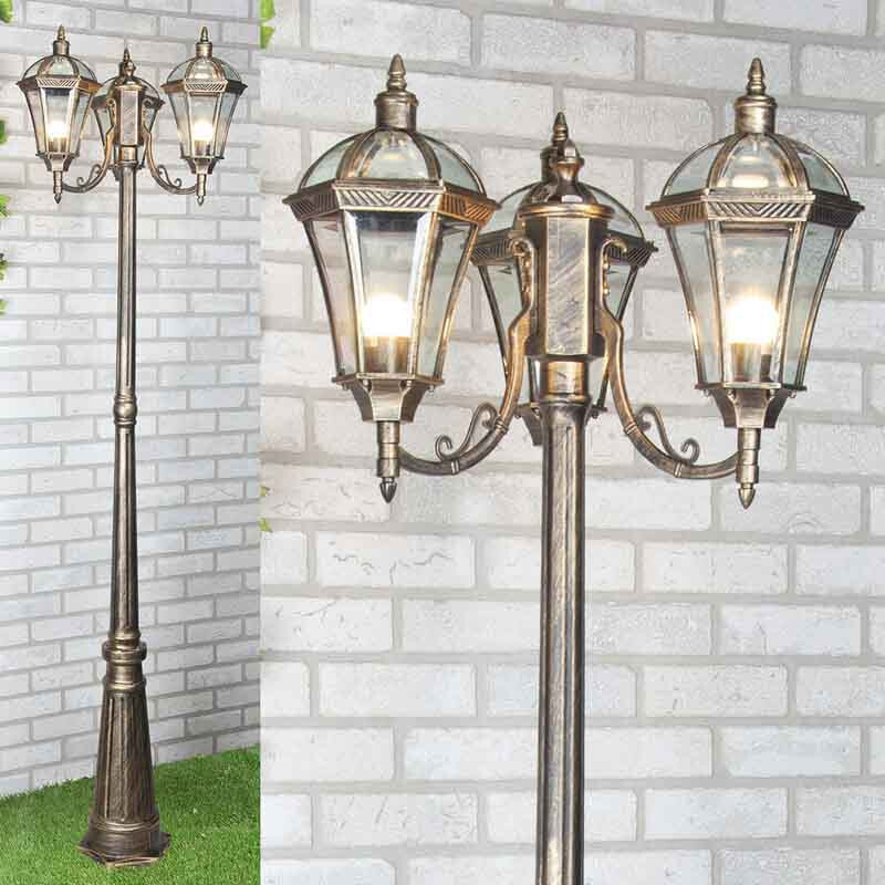 Садовый светильник Elektrostandard Capella F/3 черное золото