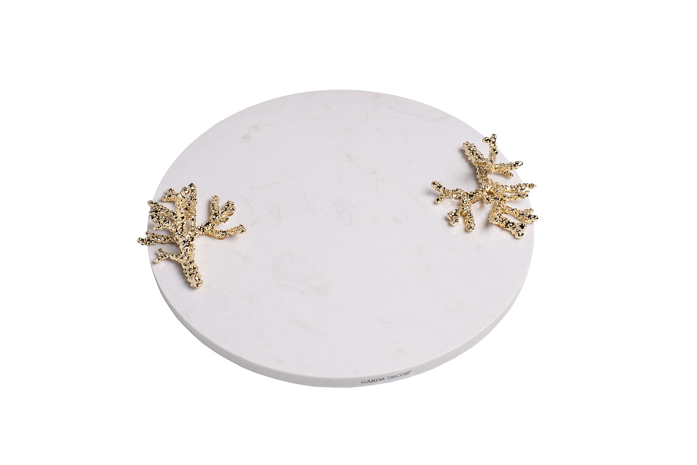 Поднос мраморный с золотым декором Garda Decor 55RD6272