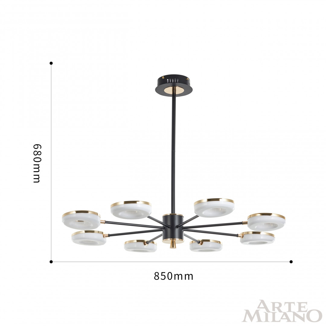 Люстра светодиодная 277499/8 BK/GD Arte Milano