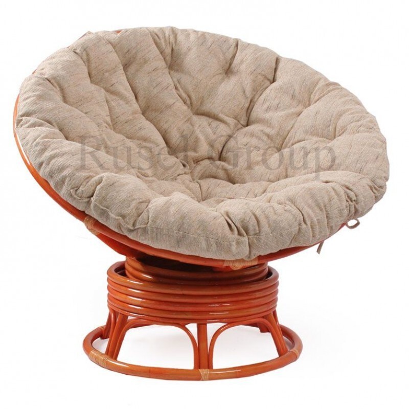 Кресло-качалка Papasan Swivel с подушкой Rattandesign