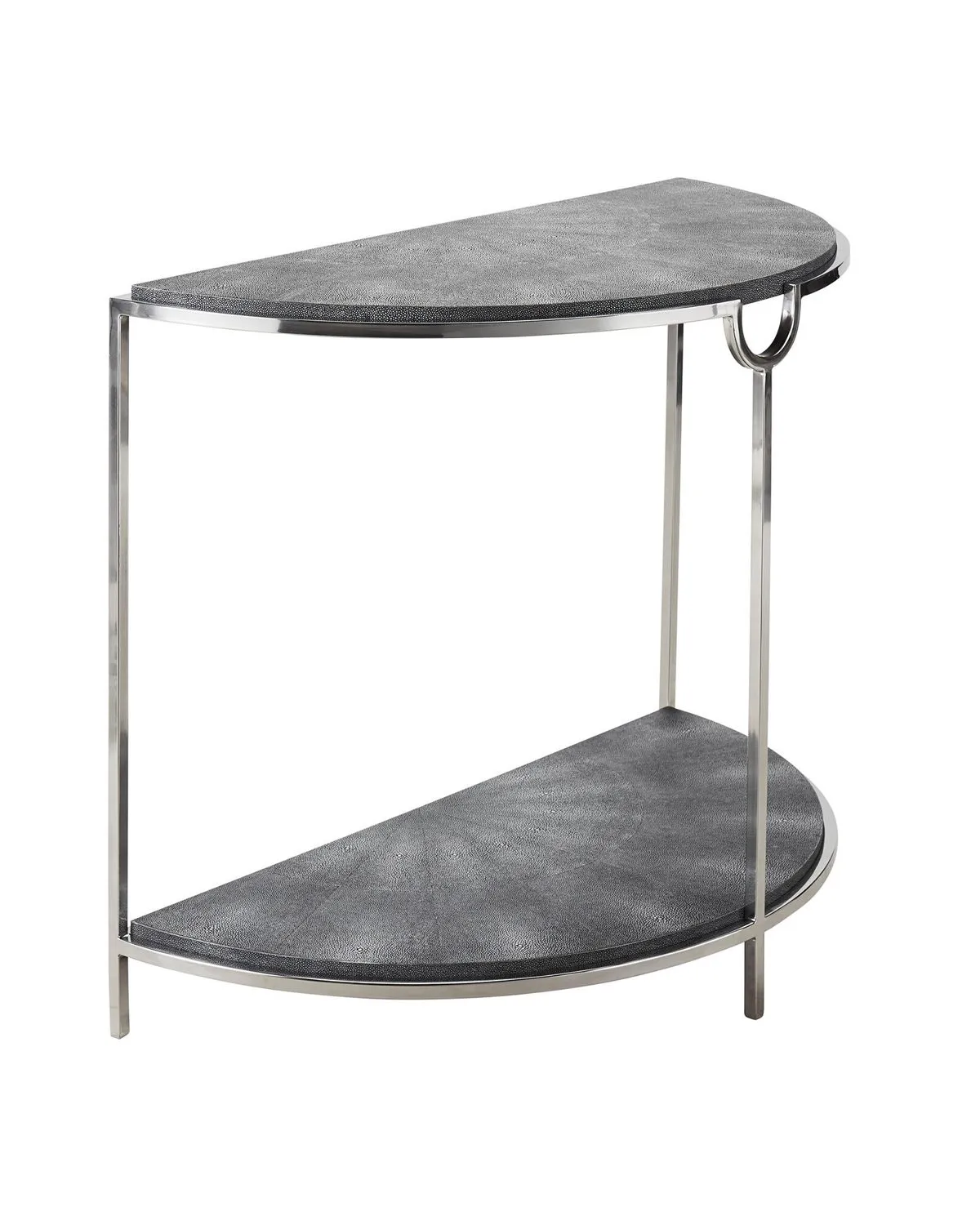 Серая полукруглая консоль Мэгги Louvre Home LHFCT396CS/DPO light charcoal