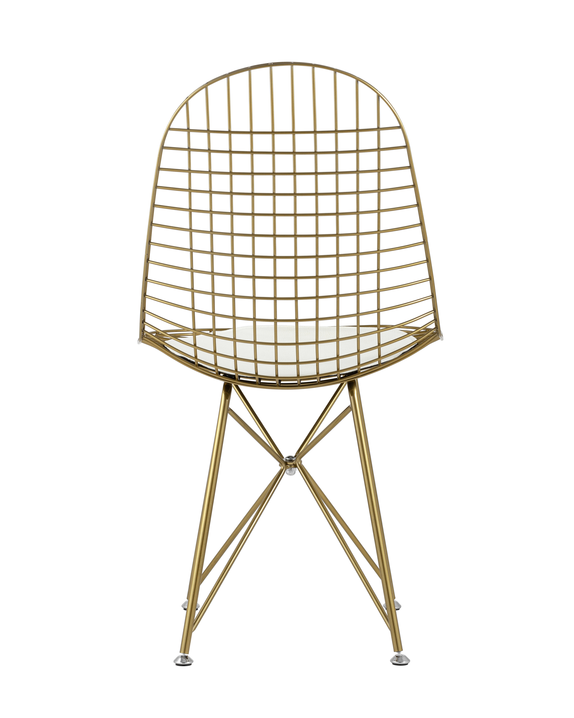 Стул обеденный Eiffel золотой с белой подушкой 2 шт Stool Group