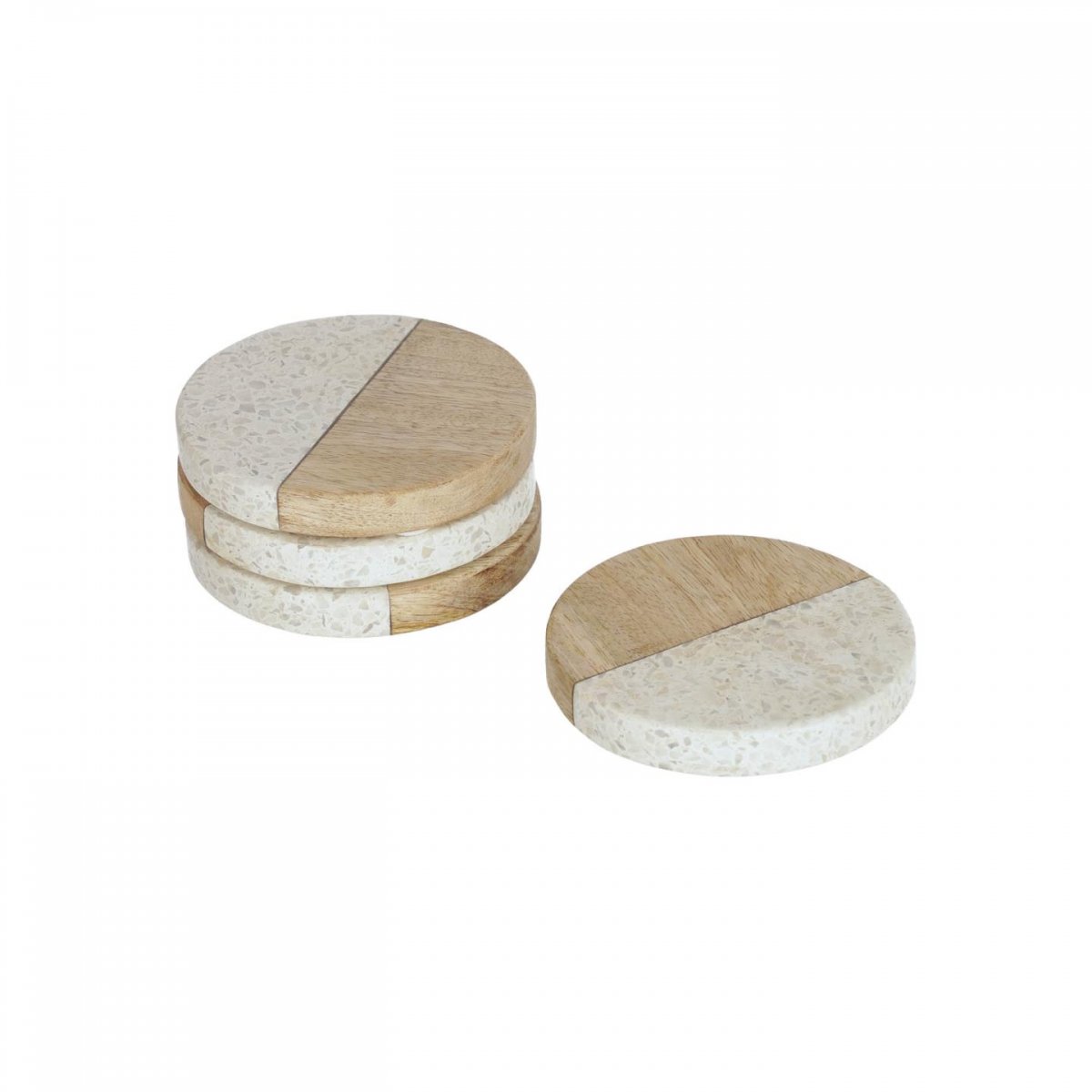 Набор из 4-х подставок Augustine дерево и терраццо La Forma (ex Julia Grup)