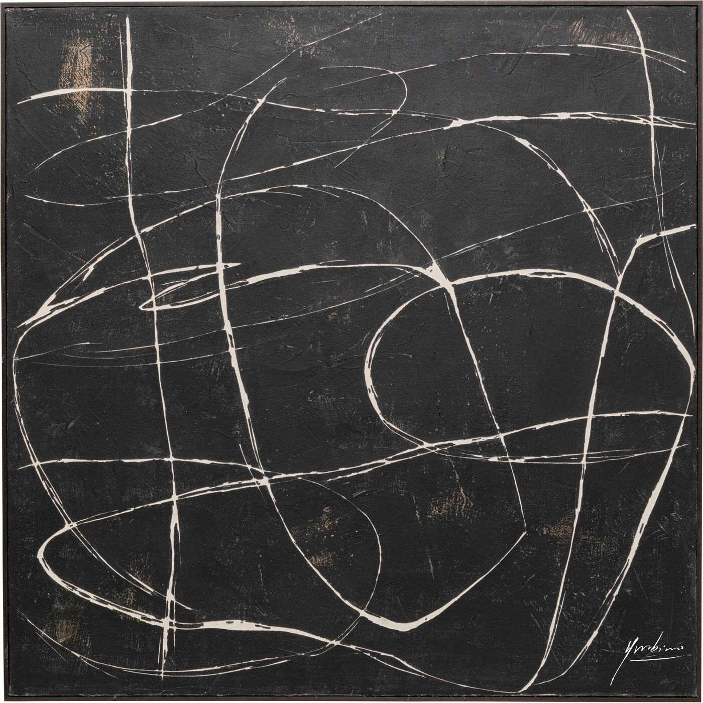 Картина на холсте Sketch Black 120x120cm KARE 57539