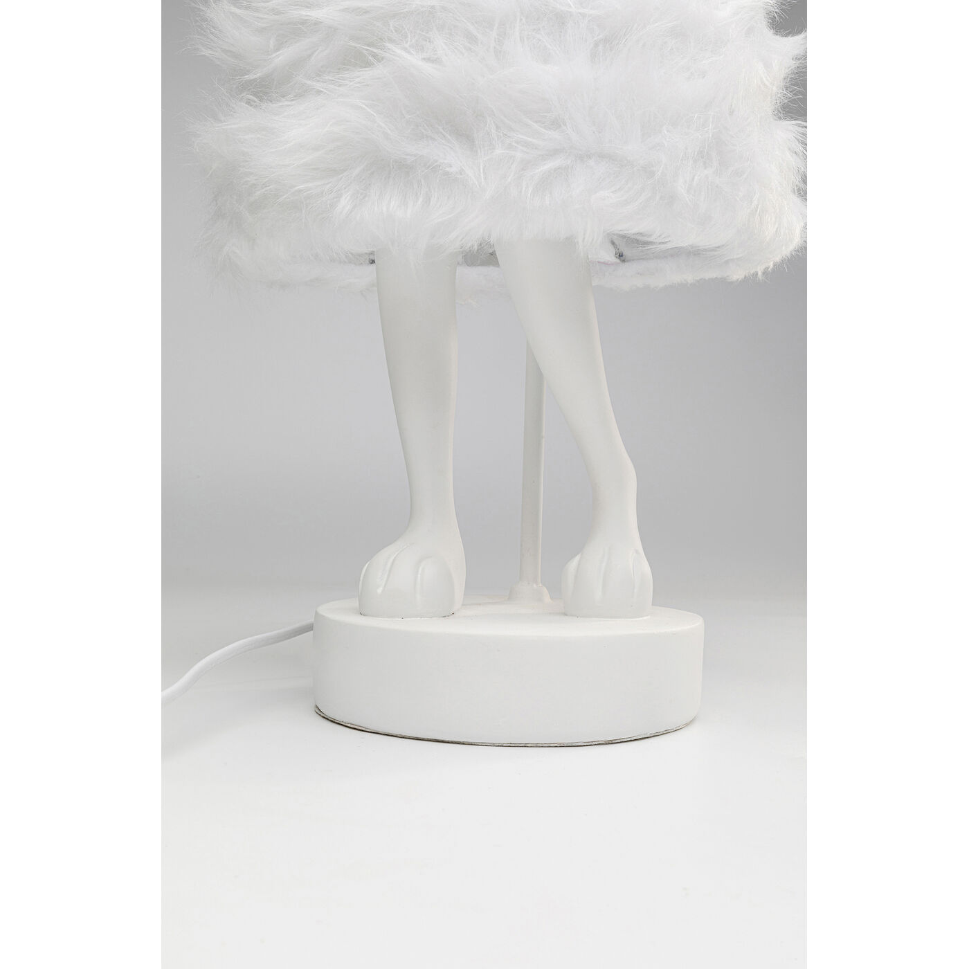 Светильник настольный Animal Rabbit Fur White/Silver 68cm KARE 56670