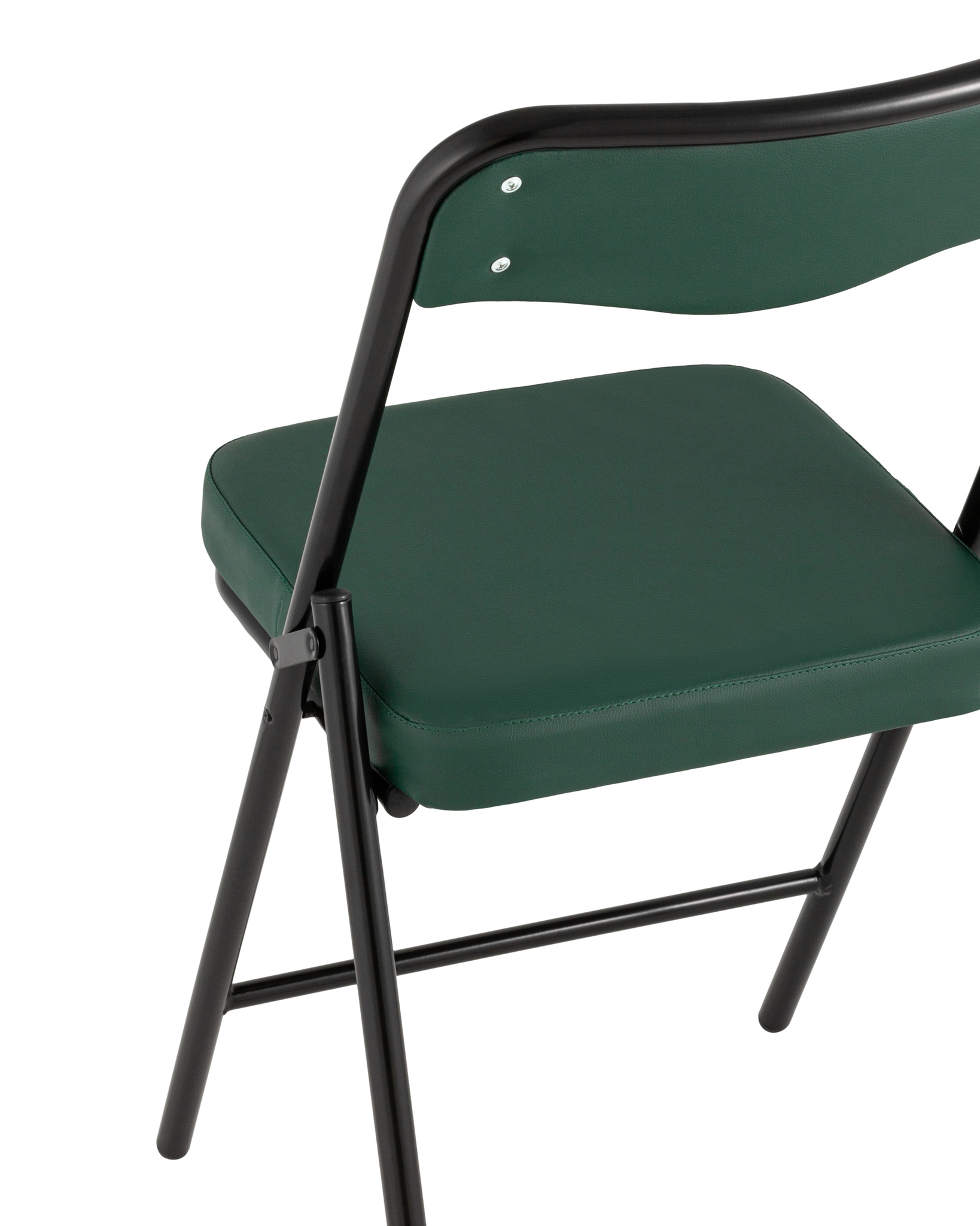 Складной стул Джонни экокожа зелёный каркас черный матовый Stool Group