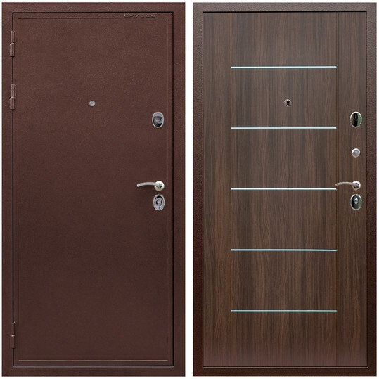 Дверь входная Graf Престиж Антик медь / МДФ 6 мм В-03 молдинг Эковенге