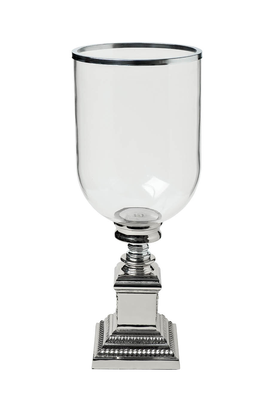 Подсвечник стеклянный с металлическим основанием Garda Decor 2K38906-MS