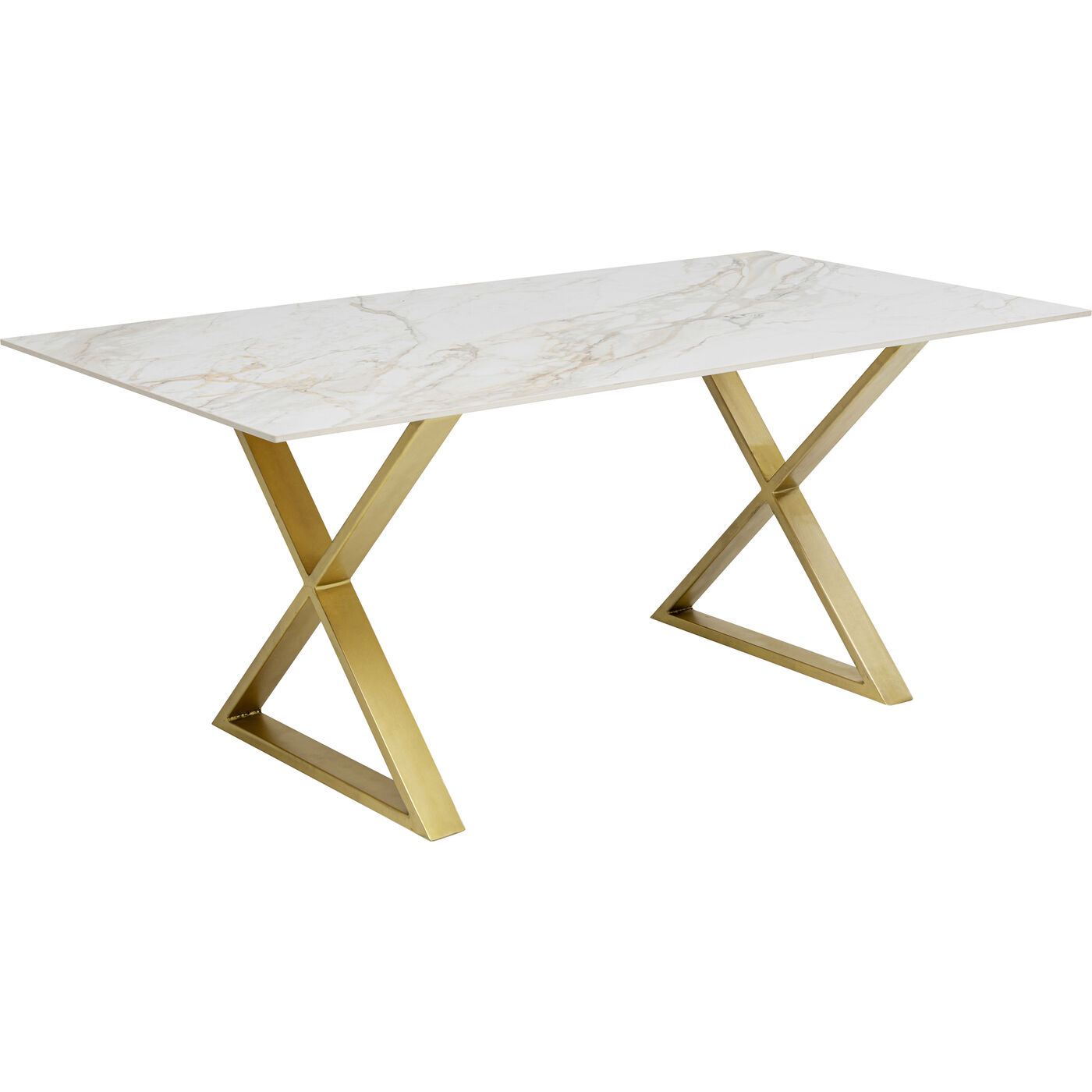 Стол обеденный Eternity Ceramic Cross Brass KARE 87334