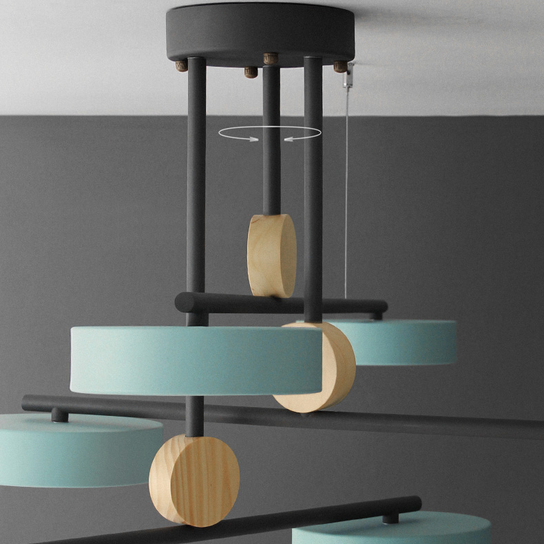 Люстра на штанге TECHNUM COLOR LED Grey by ImperiumLoft