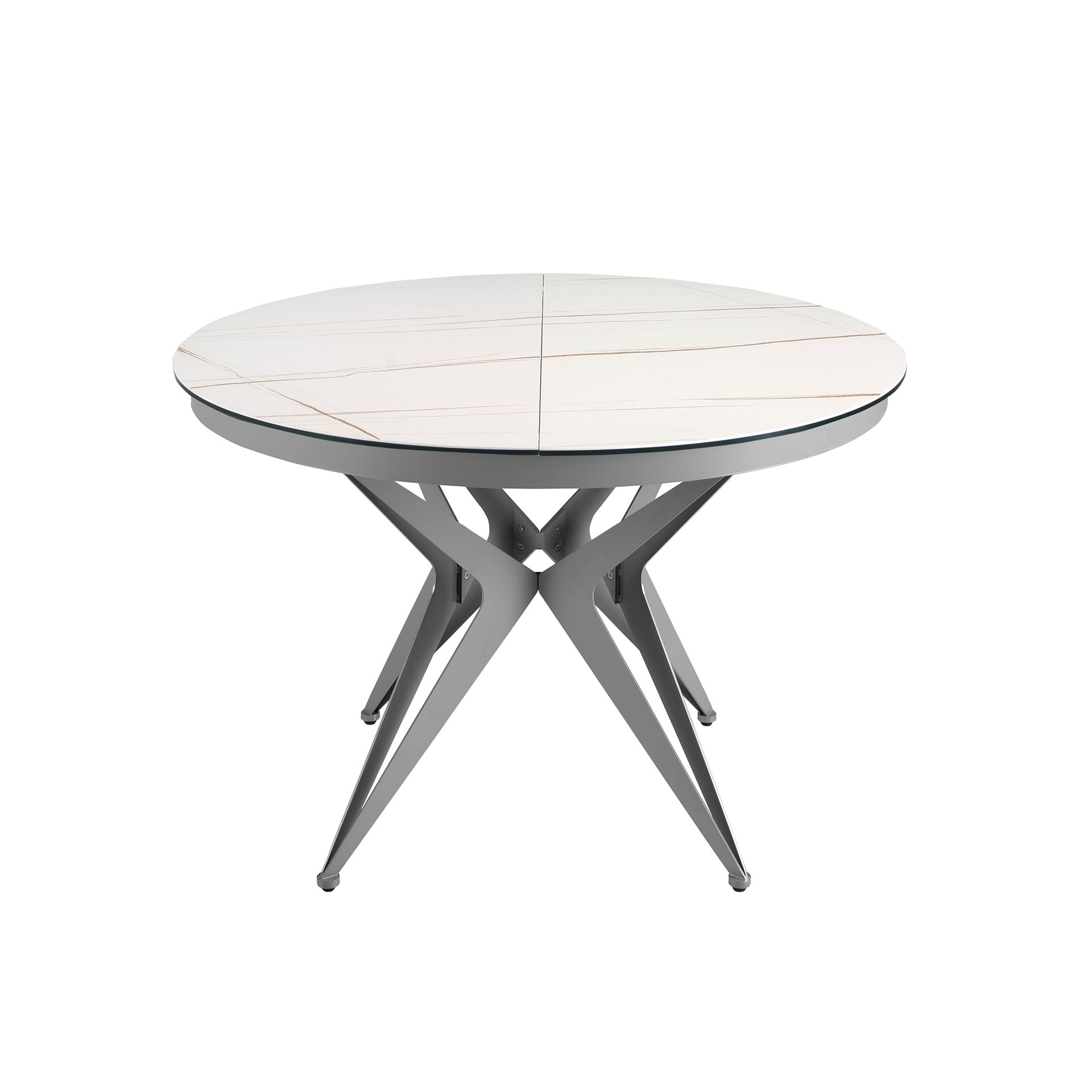 Круглый раздвижной обеденный стол 1119/MC22018DT из мраморной керамики и стали Angel Cerda