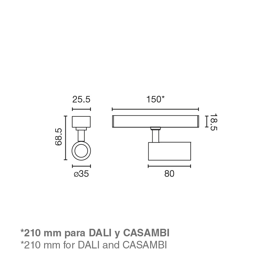 Трековый светильник NESO SLIM HOLE-5W 3000K 20 GRADOS черный DALI Faro