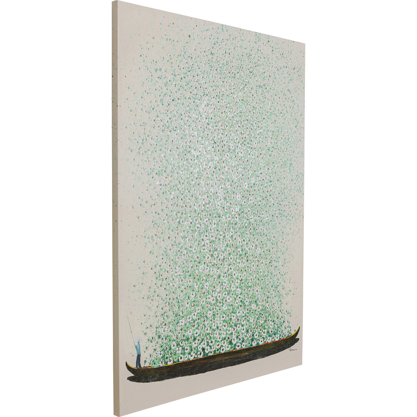 Картина на холсте Flower Boat Beige Green 40x50cm KARE 57868