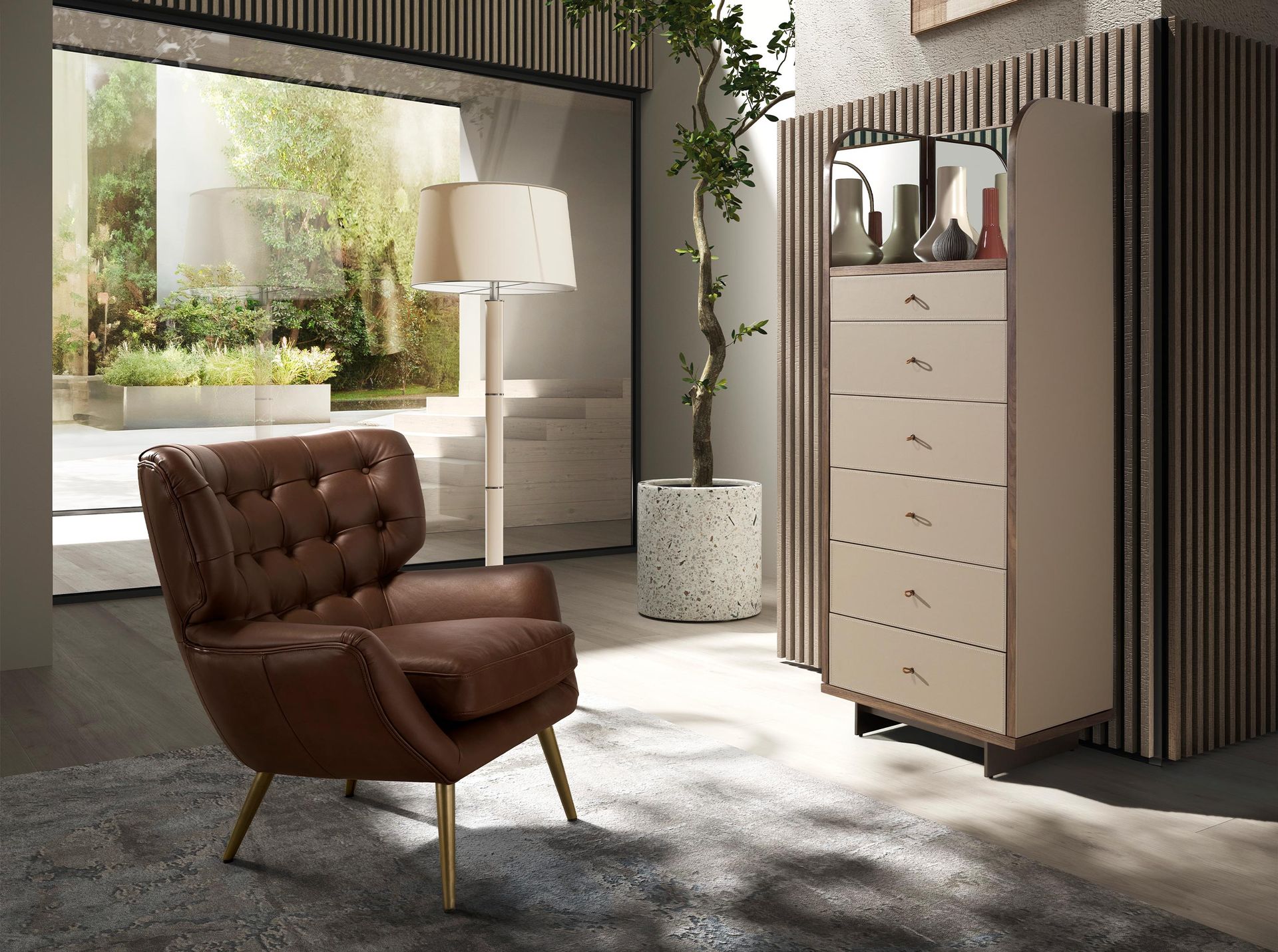 Кресло Chester 5165 из темно-коричневой кожи Angel Cerda