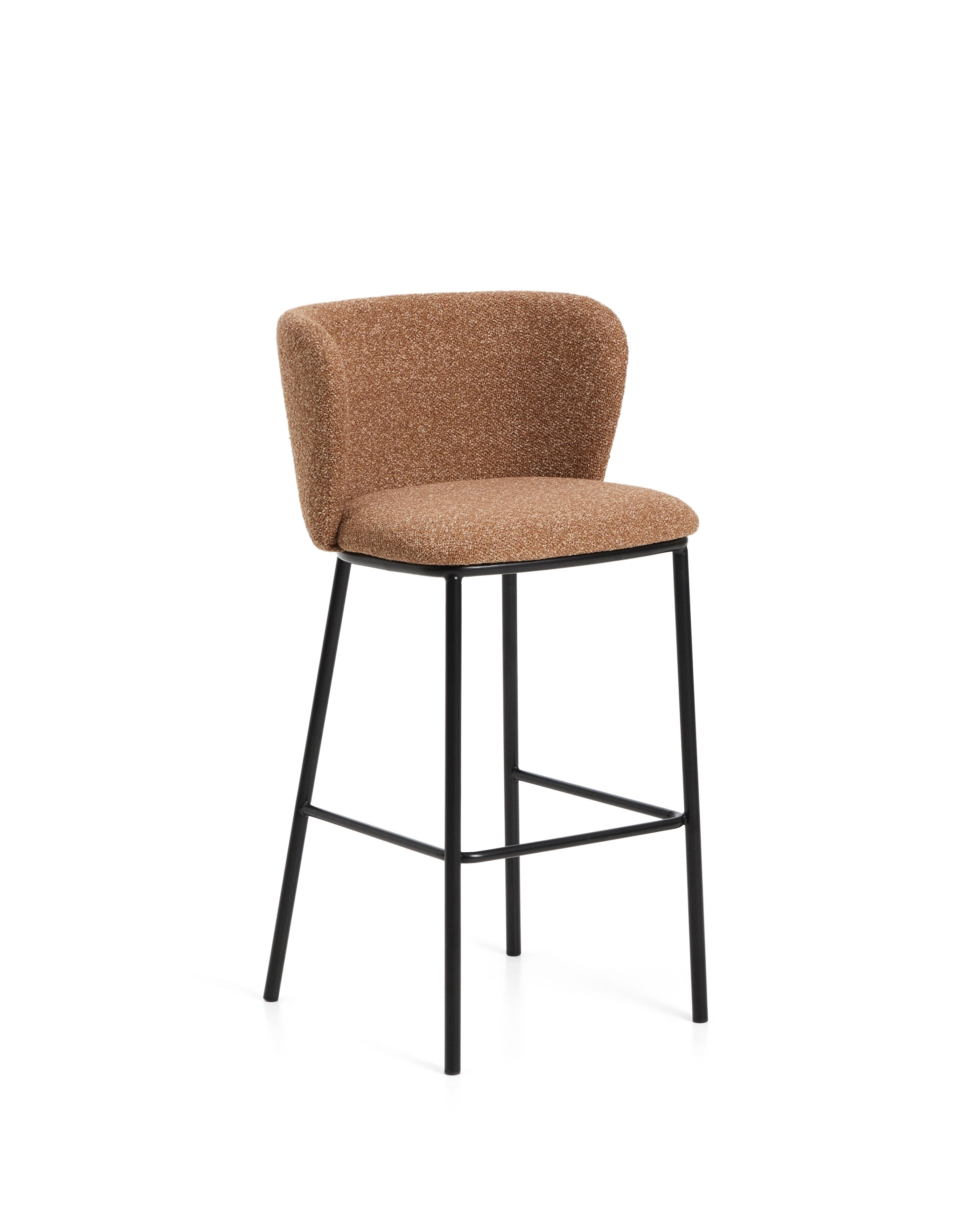 Барный стул Ciselia из терракотового шенилла с ножками из черной стали La Forma 463537