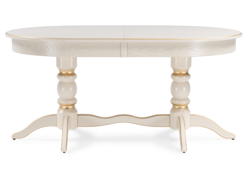 Стол деревянный Woodville Дейвер 160(220)х100 слоновая кость / золото  515968