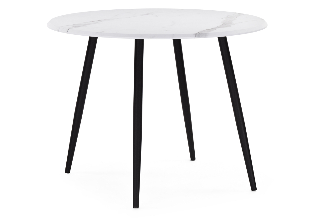 Стол деревянный Woodville Абилин 100 мрамор белый / черный матовый 517038
