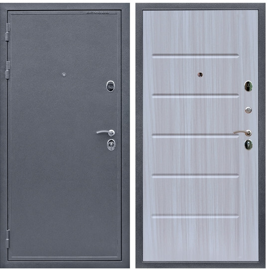 Дверь входная Graf Лондон Антик серебро / МДФ 10 мм ФЛ-102 Сандал белый