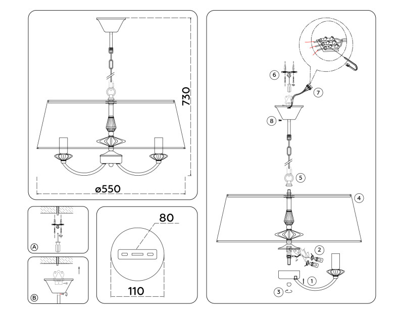 Подвесная люстра Ambrella Light LH75021