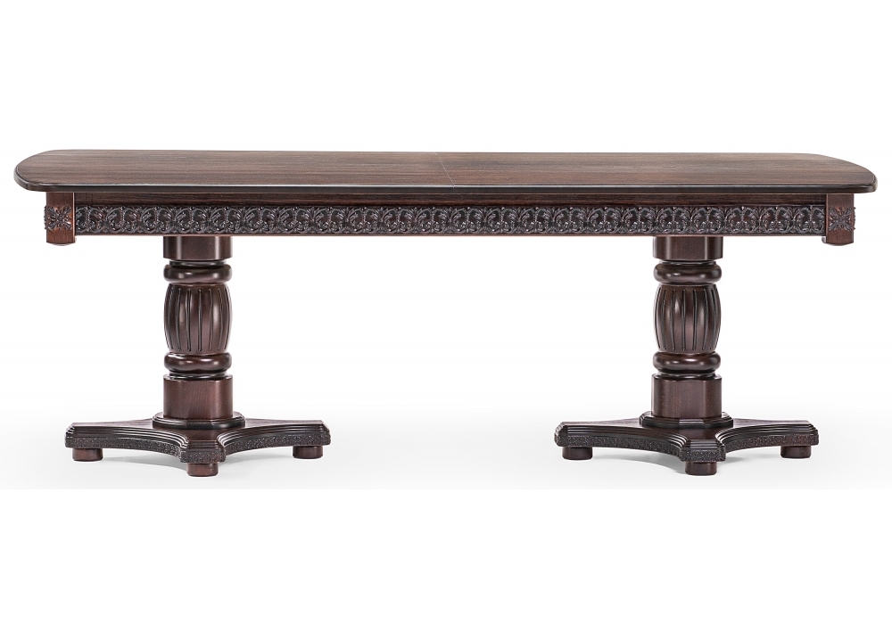 Стол деревянный Woodville Морнит 220(320)х110 орех темный / орех 483915