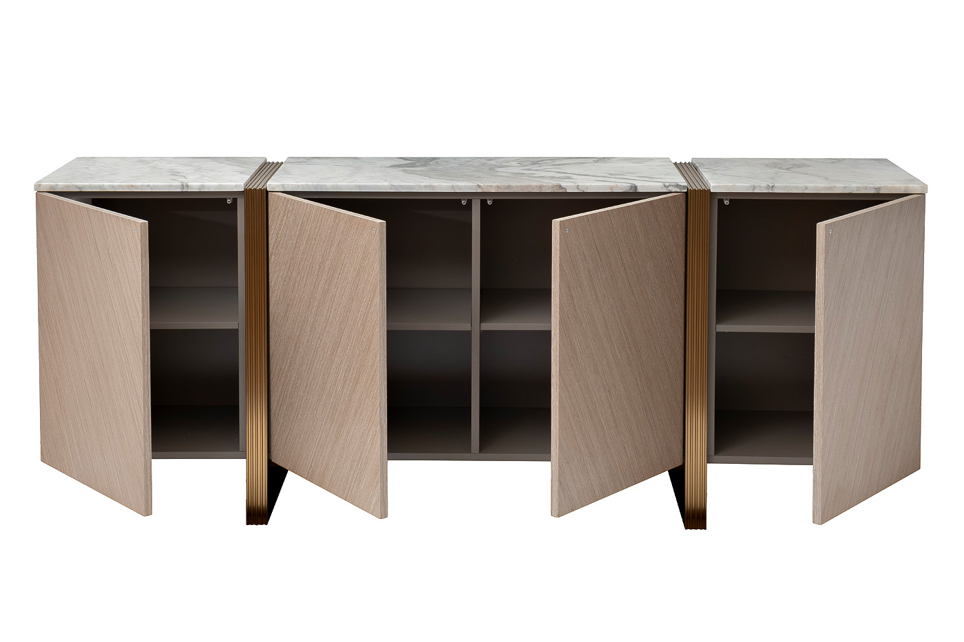 Комод светлый шпон/мраморная столешница Garda Decor 58DB-03185