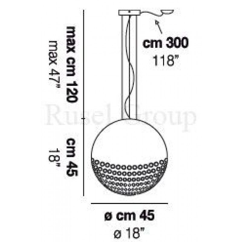 Подвесной светильник Vistosi BOLLE SP 45 D1