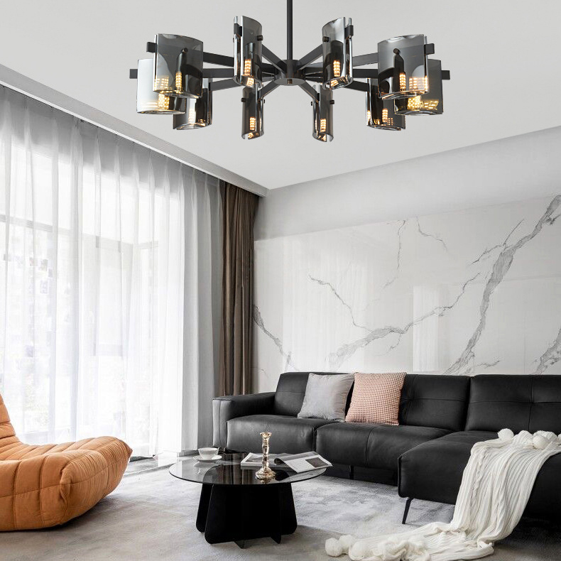 Потолочная люстра JANICE CH L8 Black by ImperiumLoft