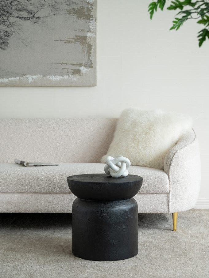 Столик акцентный из дерева суара Glasar 72321-BLAC