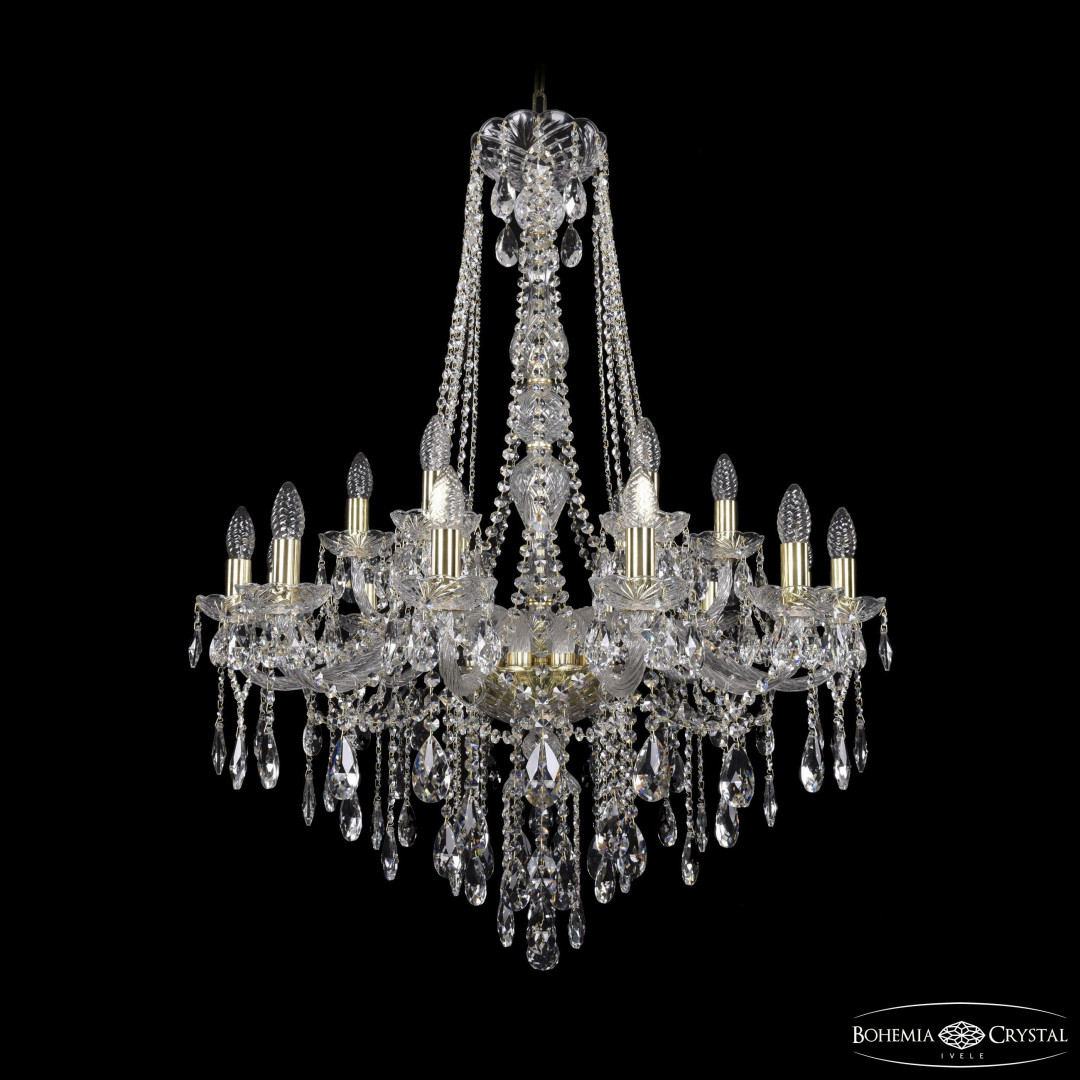 Люстра хрустальная 1415/12+6/300/h-108 G