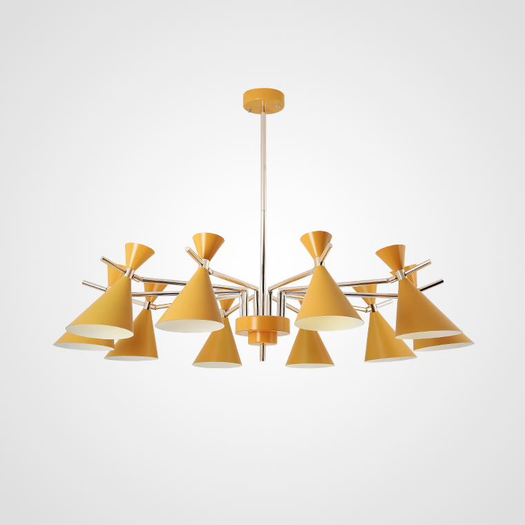 Люстра на штанге FRANKA D120 10 lamps Yellow by ImperiumLoft