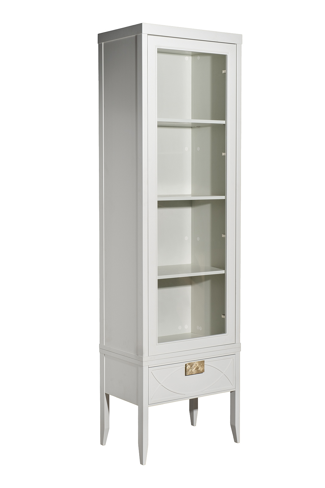 Шкаф-витрина 1 стеклянный фасад с тумбой прикроватной с 1-м ящиком Garda Decor 151SV-000020